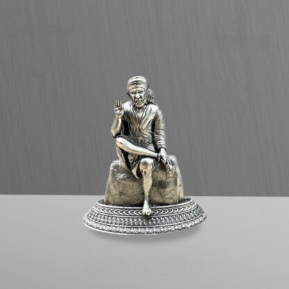 Stone Sai Baba Pure Silver Idol