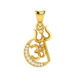 OM Trishul Locket Hallmarked Pure Gold