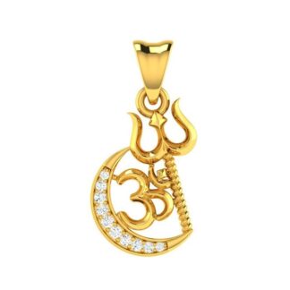 OM Trishul Locket Hallmarked Pure Gold