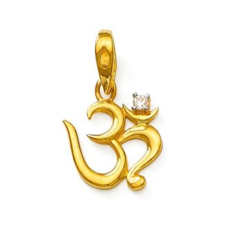 OM Studded Locket Hallmarked Pure Gold
