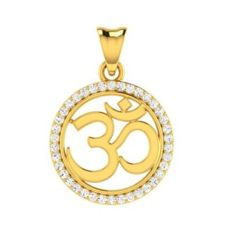 OM Studded Locket Hallmarked Pure Gold