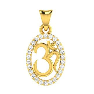 OM Studded Locket Hallmarked Pure Gold