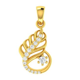 Peacock Feather Locket Hallmarked Pure Gold