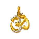 OM Studded Locket Hallmarked Pure Gold