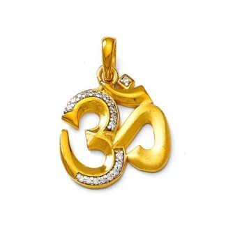 OM Studded Locket Hallmarked Pure Gold