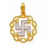 Swastik Round Locket Hallmarked Pure Gold