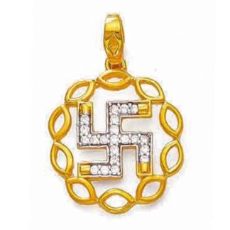 Swastik Round Locket Hallmarked Pure Gold