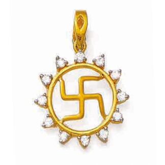 Swastik Stylish Locket Hallmarked Pure Gold