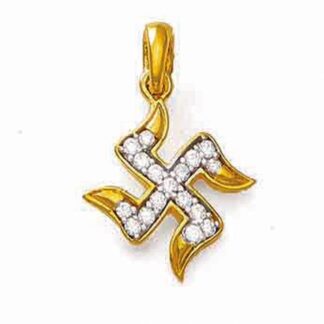 Swastik Stylish Locket Hallmarked Pure Gold