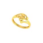 Three Leaf Ladies Ring Hallmarked Pure Gold