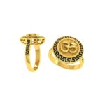 Round OM Ladies Ring Hallmarked Pure Gold