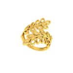Stylish Leaf Ladies Ring Hallmarked Pure Gold