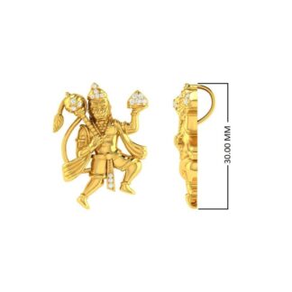 Hanuman Locket Hallmarked Pure Gold