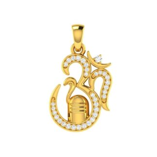 OM Shivling Locket Hallmarked Pure Gold