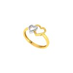 Dual Heart Ladies Ring Hallmarked Pure Gold