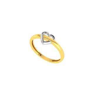 Rhodium Heart Ladies Ring Hallmarked Pure Gold