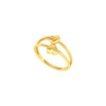 Dual Heart Ladies Ring Hallmarked Pure Gold