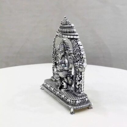 Padmam Ganesh Big Arch Pure Silver Idol - Image 2