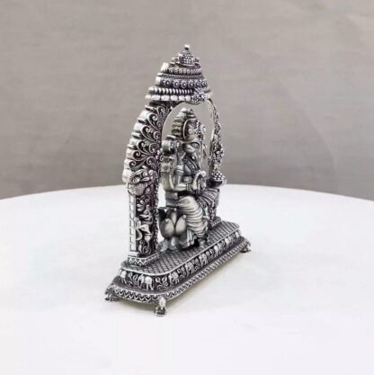 Padmam Ganesh Big Arch Pure Silver Idol - Image 3