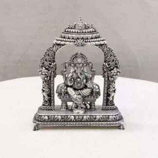 Peetam Ganesh Big Arch Pure Silver Idol