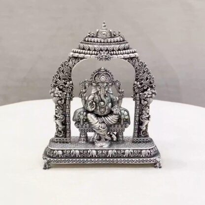 Peetam Ganesh Big Arch Pure Silver Idol