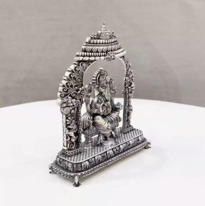 Peetam Ganesh Big Arch Pure Silver Idol - Image 2