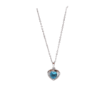 Blue Swarovski Neck Chain in Sterling Silver Pure 925 BIS Hallmarked