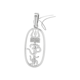 OM Trishul Swastik Locket Pure Platinum Diamond