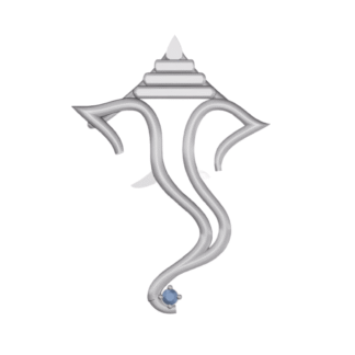 Ganesh Face Locket Pure Platinum Diamond