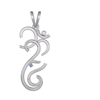 OM with Ganesh Face Locket Pure Platinum Diamond