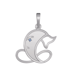 Ganesha Face Locket Pure Platinum Diamond