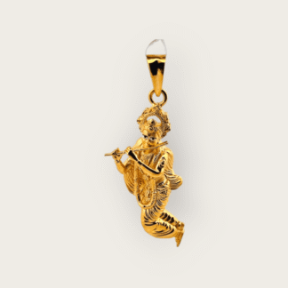 Krishna Playing Bansuri Locket Hallmarked Pure Gold