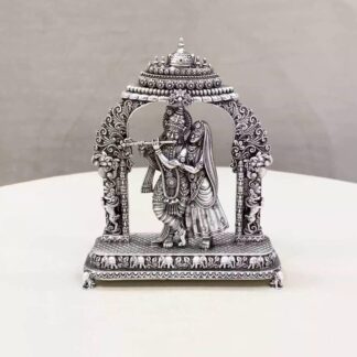 Radha Krishna Arch Pure Silver Idol