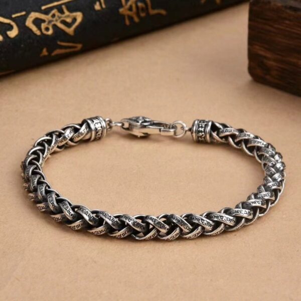 Men's Turkish Oxidised Antique Bracelets in Sterling Silver Pure 925 - Image 5