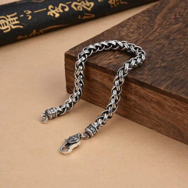 Men's Turkish Oxidised Antique Bracelets in Sterling Silver Pure 925 - Image 6