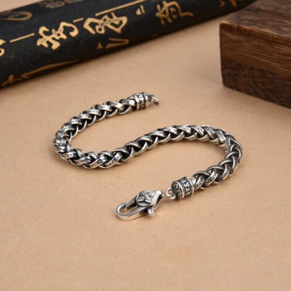 Men's Turkish Oxidised Antique Bracelets in Sterling Silver Pure 925 - Image 4