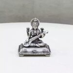 Pure Silver Saraswati Peetam Idol