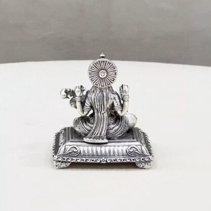 Pure Silver Saraswati Peetam Idol - Image 3