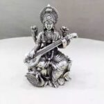 Maa Saraswati Pure Silver Idol