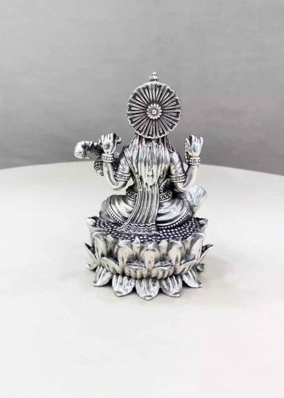 Maa Saraswati Pure Silver Idol - Image 3