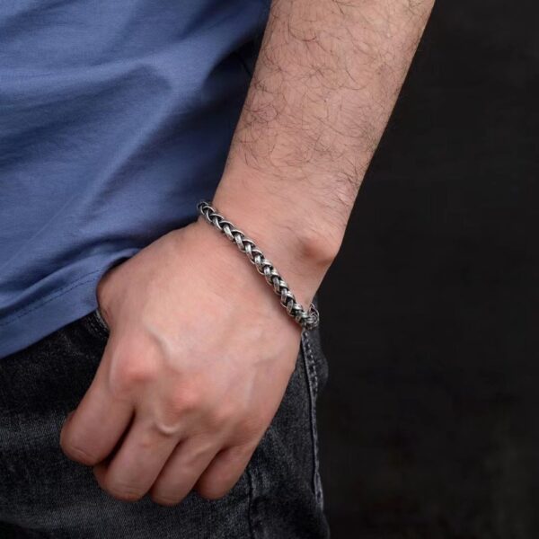 Men's Turkish Oxidised Antique Bracelets in Sterling Silver Pure 925 - Image 2