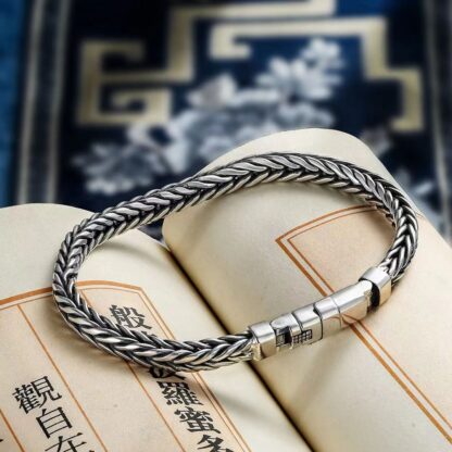 Hand Woven Retro Domineering Style Personality Keel Men's Bracelet in 925 Sterling Silver - Image 2