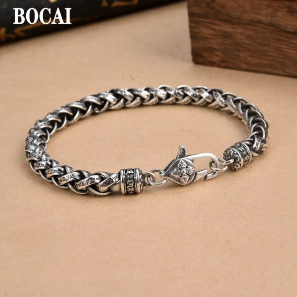 Men's Turkish Oxidised Antique Bracelets in Sterling Silver Pure 925 - Image 3