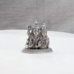 Shiva Parvathi Pure Silver Idol