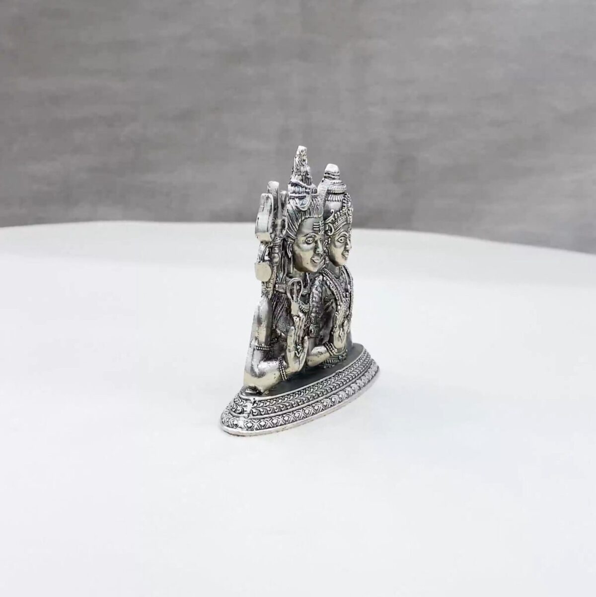 Shiva Parvathi Pure Silver Idol