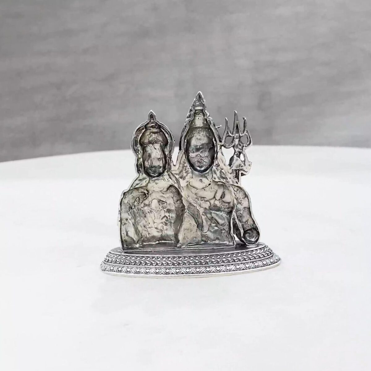 Shiva Parvathi Pure Silver Idol