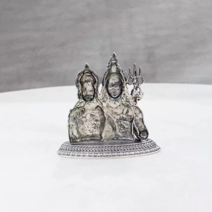 Shiva Parvathi Pure Silver Idol - Image 3