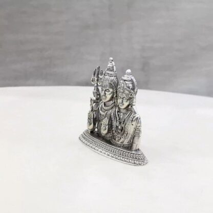 Shiva Parvathi Pure Silver Idol - Image 4