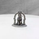 Sitting Hanuman Arch Pure Silver Idol