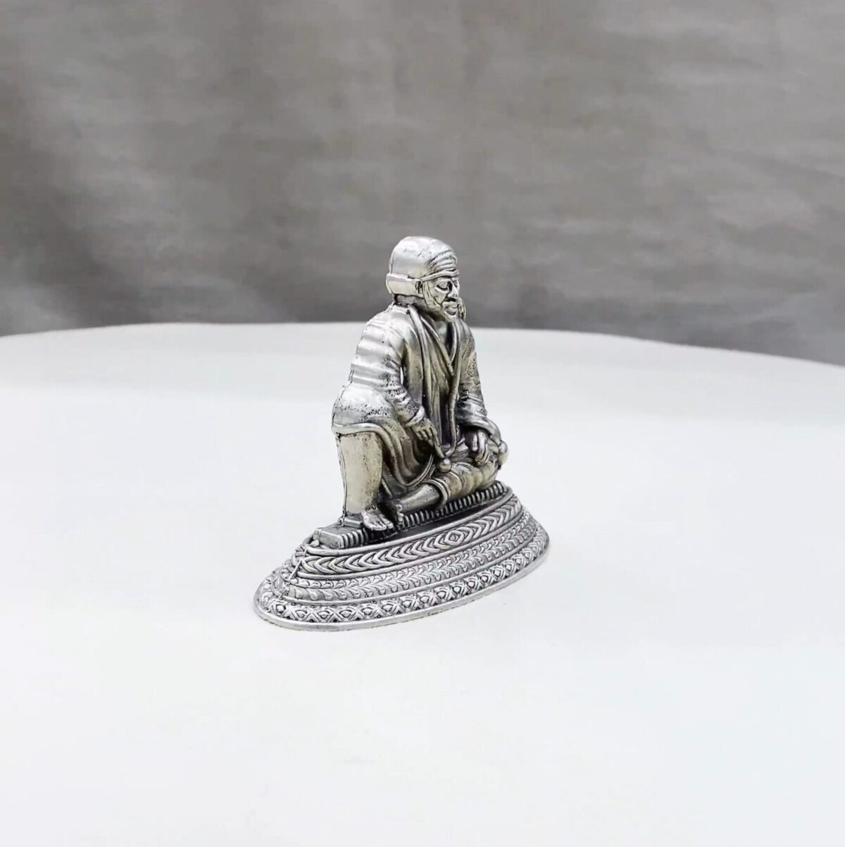 Sitting Sai Baba Pure Silver Idol